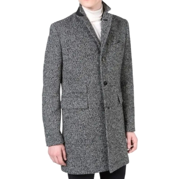J. LINDEBERG Wolger essential wool coat herringbone - Picture 1 of 6